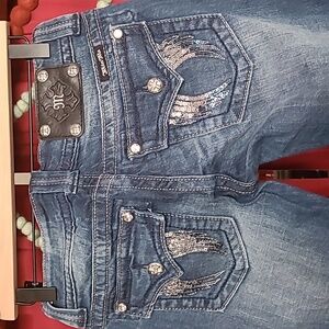 Miss Me Rhinestone Embellished Jeans, Size 26